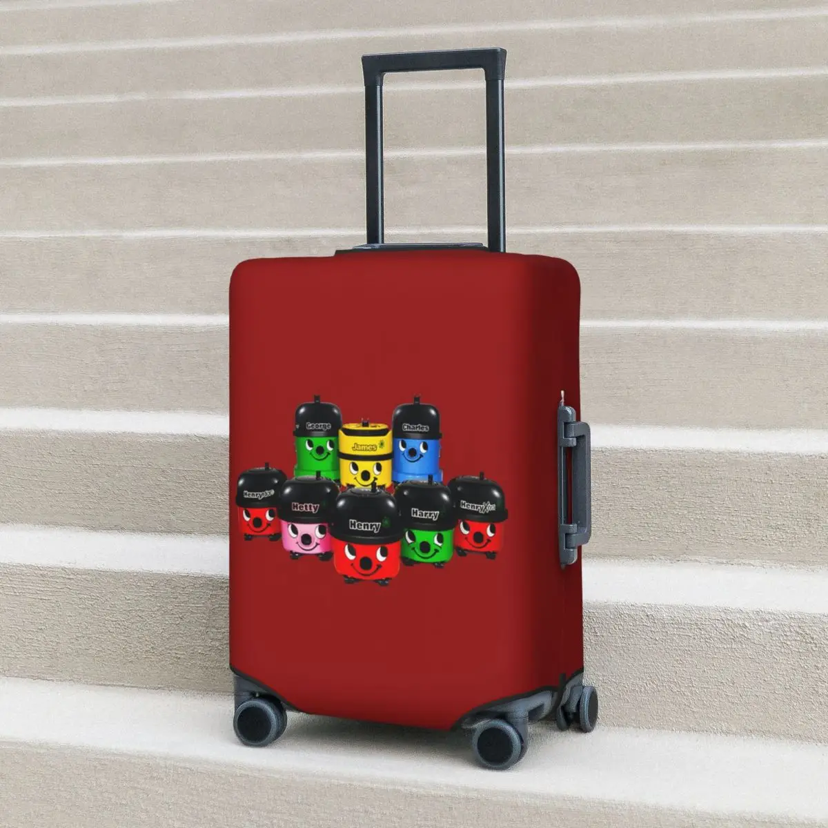 

Henry Hoover And Friends Suitcase Cover Protection Elastic Trip Luggage Protector Covers for 18-32 Inch