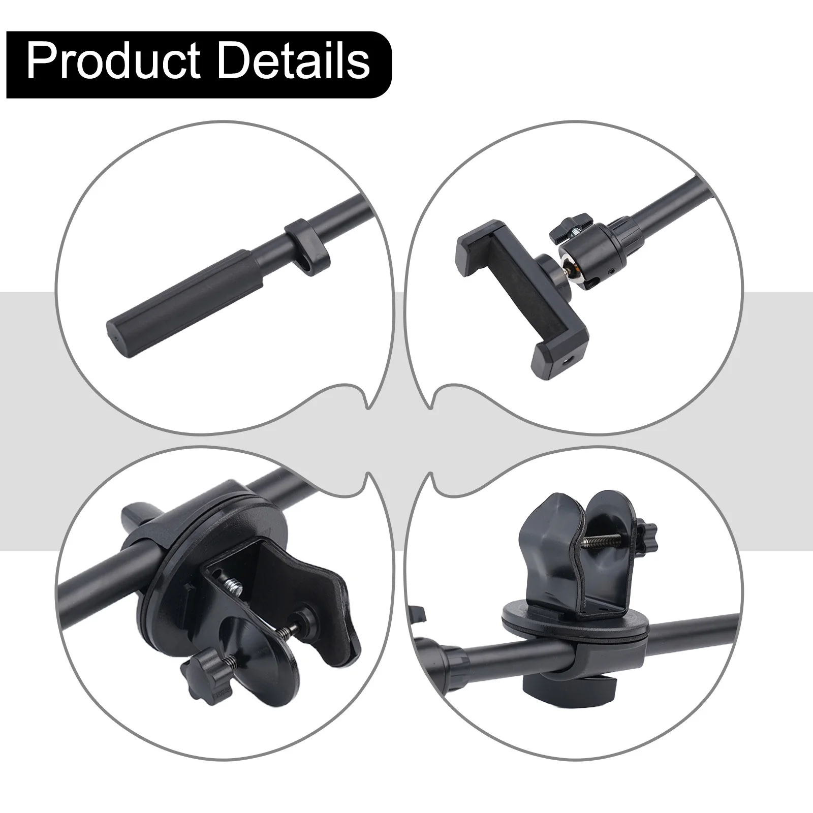 1 PC Rotating  Microphone Stand Mic Clip  Phone For Phone For Ipad  Holder Extension Bracket  35CM Replacement