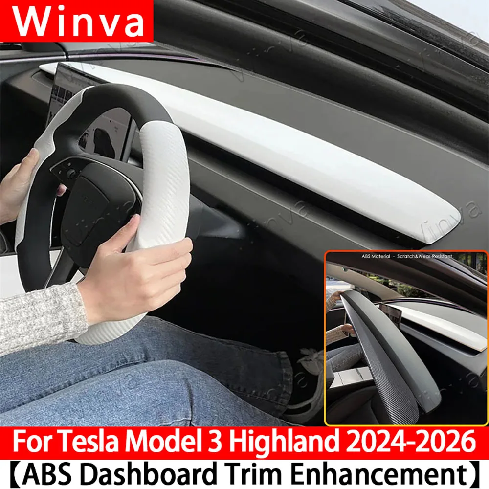 

for New Tesla Model 3 Highland 2024 2025 2026 with ABS Dashboard Cover & Air Outlet Trim – Stylish, Durable Interior Accessories