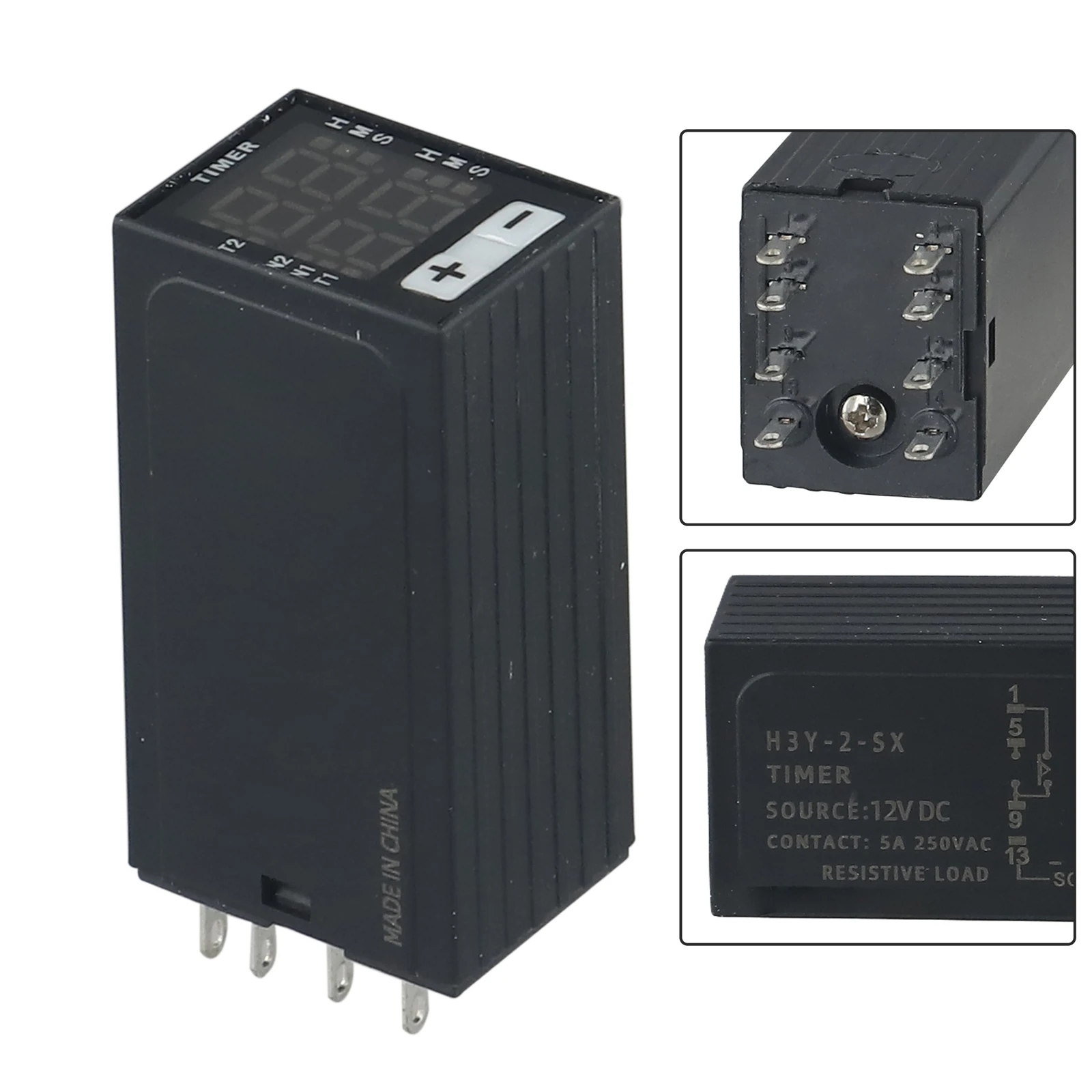 Poweron Delay Controller H3Y2 8Pin LED HD Screen Advanced Functions Fire proof PC Shell & Stable Pins & Copper Core Coil