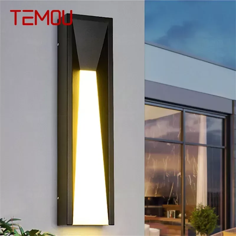 TEMOU Contemporary LED Outdoor Wall Lamps Electric Simplicity Waterproof Balcony Hallway Courtyard Villa Gate Hotel