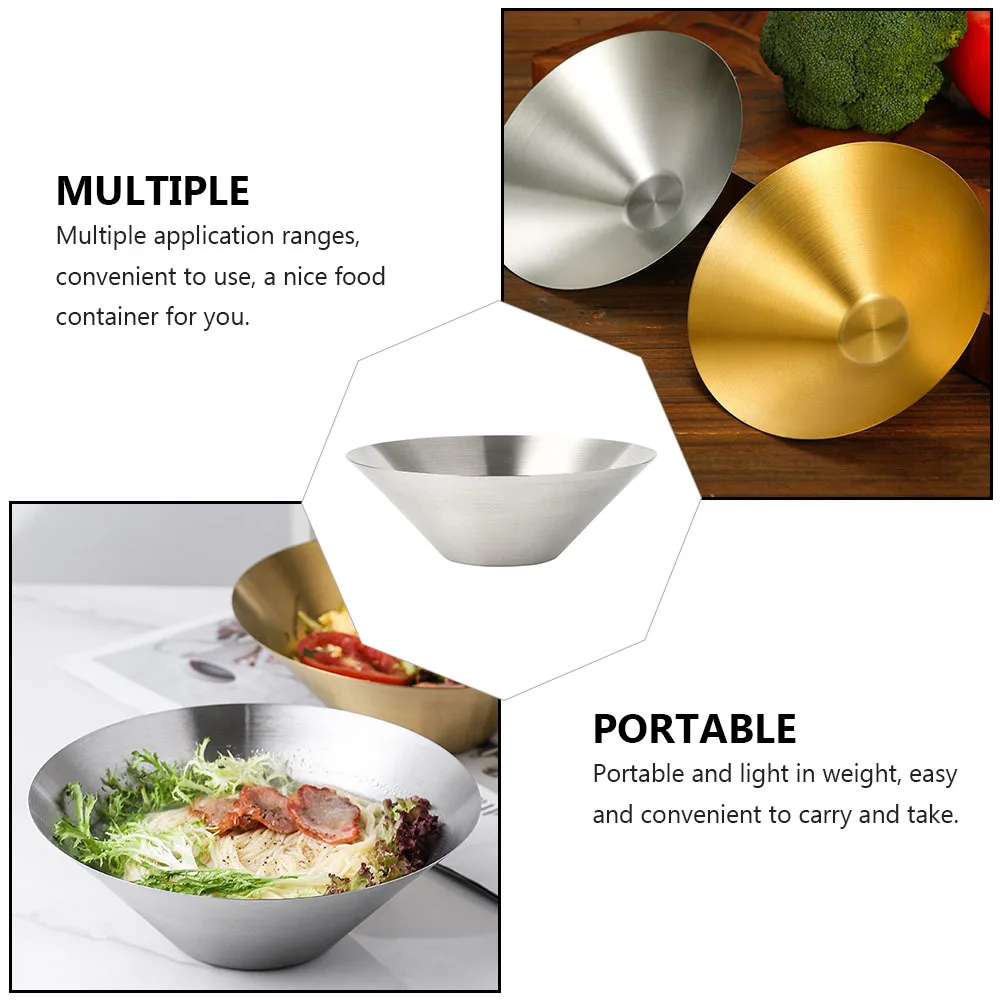 

Stainless Steel Noodle Ramen Soup Container Food Storage Bowl Simple Design Kitchen Home Use Household Rice Serving Bowl
