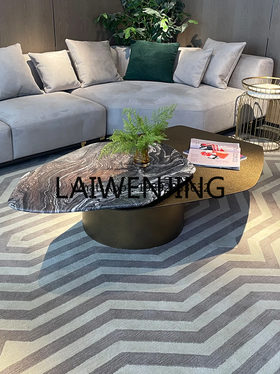 

GZ Stainless Steel Italian Simple Luxury Tea Table Designer Model High-End Combination Rotating Tea Table
