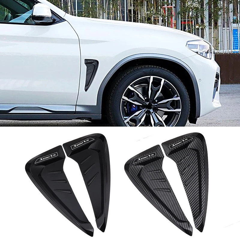 

1Pair Soft Carbon Fibre Shark Gills Emulation Vent Car Fender Stickers Auto Modification Side Air Inlet Hood Decoration