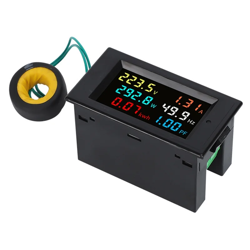 Ingenious-AC 200V-450V 100A LCD Digital Panel Wattmeter Energy Meter With Voltage, Current Display And Frequency Indicator