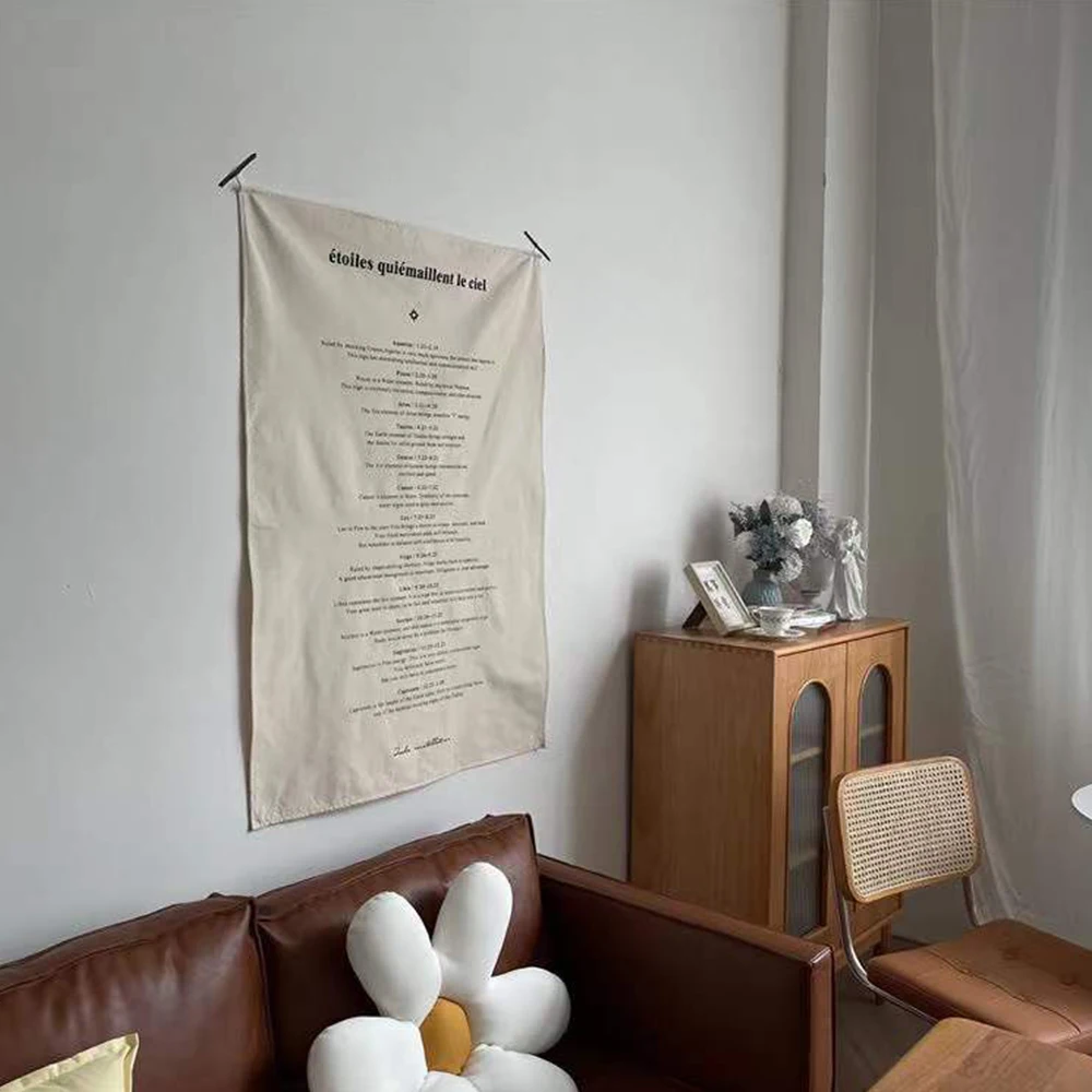 80x110cm Korean Style Twelve Constellation Hanging Cloth Simple Tablecloth Napkin Background Cloth Home Decoration Shooting Prop