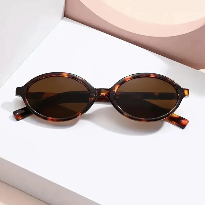 Y2K Style Oval Women'S Glasses Small Frame Fashionable Vintage with Decorate Function for Women Men Eyewear UV400 Sunglasses