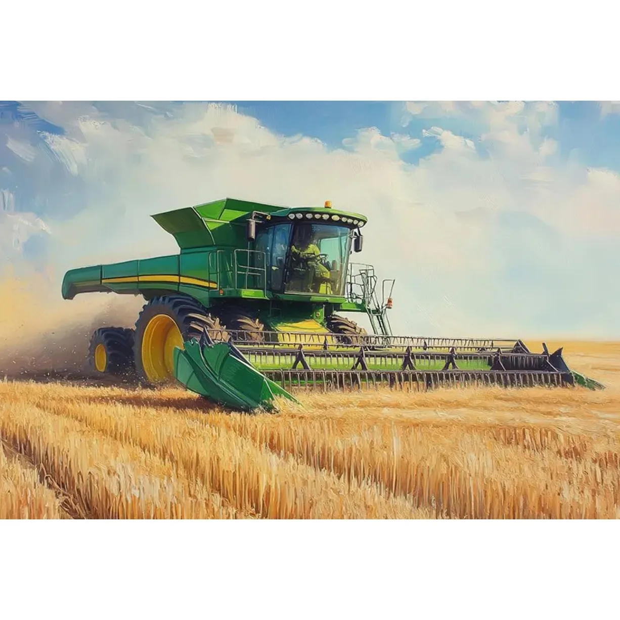 

Full Square/Round Drill DIY Diamond Painting Tractor Combine Harvester Wheat Field Wall Art Embroidery Cross Stitch Shop Decor