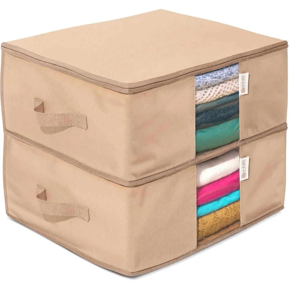 

Cedar Clothes Storage Bag Organizer – Protects from Moths, Moisture, Dirt & Dust – Set of 2 Underbed Storage Bags for Clothes, C