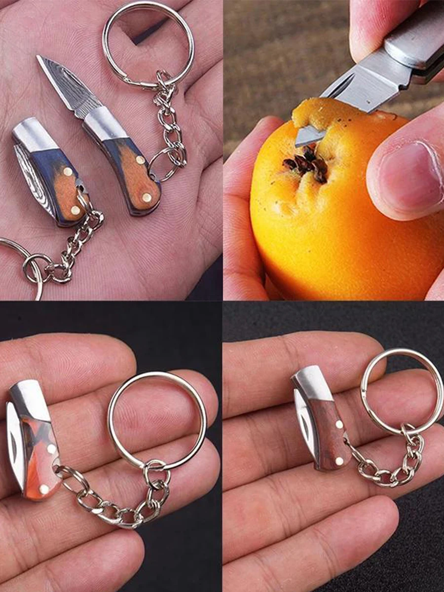 Mini Klappmesser Anhänger Schlüsselanhänger Outdoor Wandern Camping Tragbares Taschenmesser Schlüsselringe Obstschäler Kleine Geschenke Souvenir – Detail 2