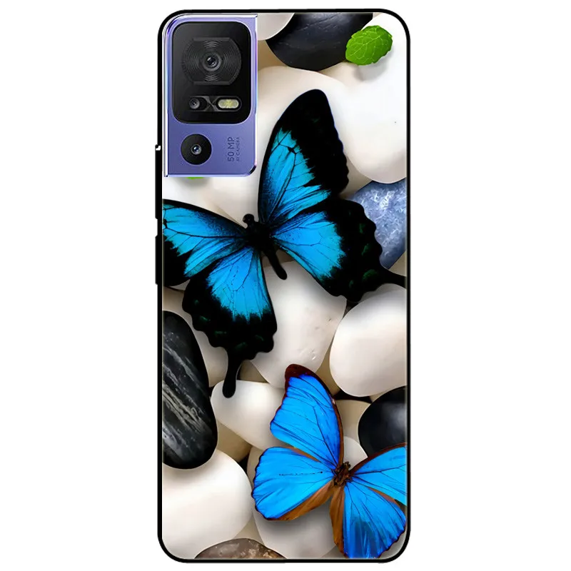 Phone Cover For TCL 40 SE Case 6.75\'\' Silicone Lovely Black Bumper Lion Soft TPU Coque for TCL 40SE Funda for TCL40SE Protector