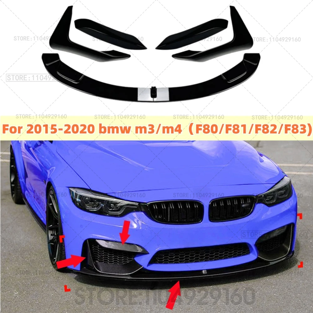 For 2015-2020 BMW Bmw3 Series M3 F80 F81 4 Series M4 F82 F83 Front Bumper Lip Spoiler Splitter Diffuser Body Kits Conversion Kit