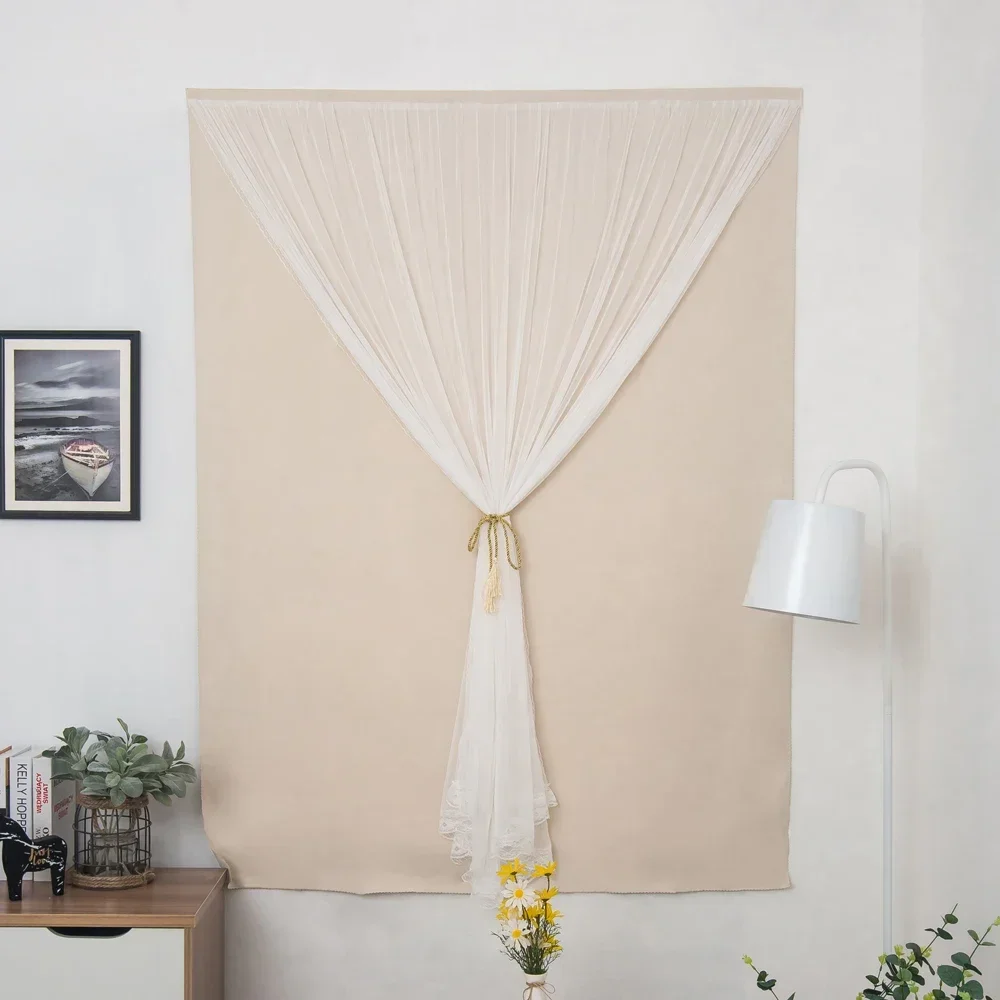 

Punch Free Double-Layer Blackout Curtains Window Decor Bedroom Living Room Decoration Shading Self-adhesive Window Home Decor
