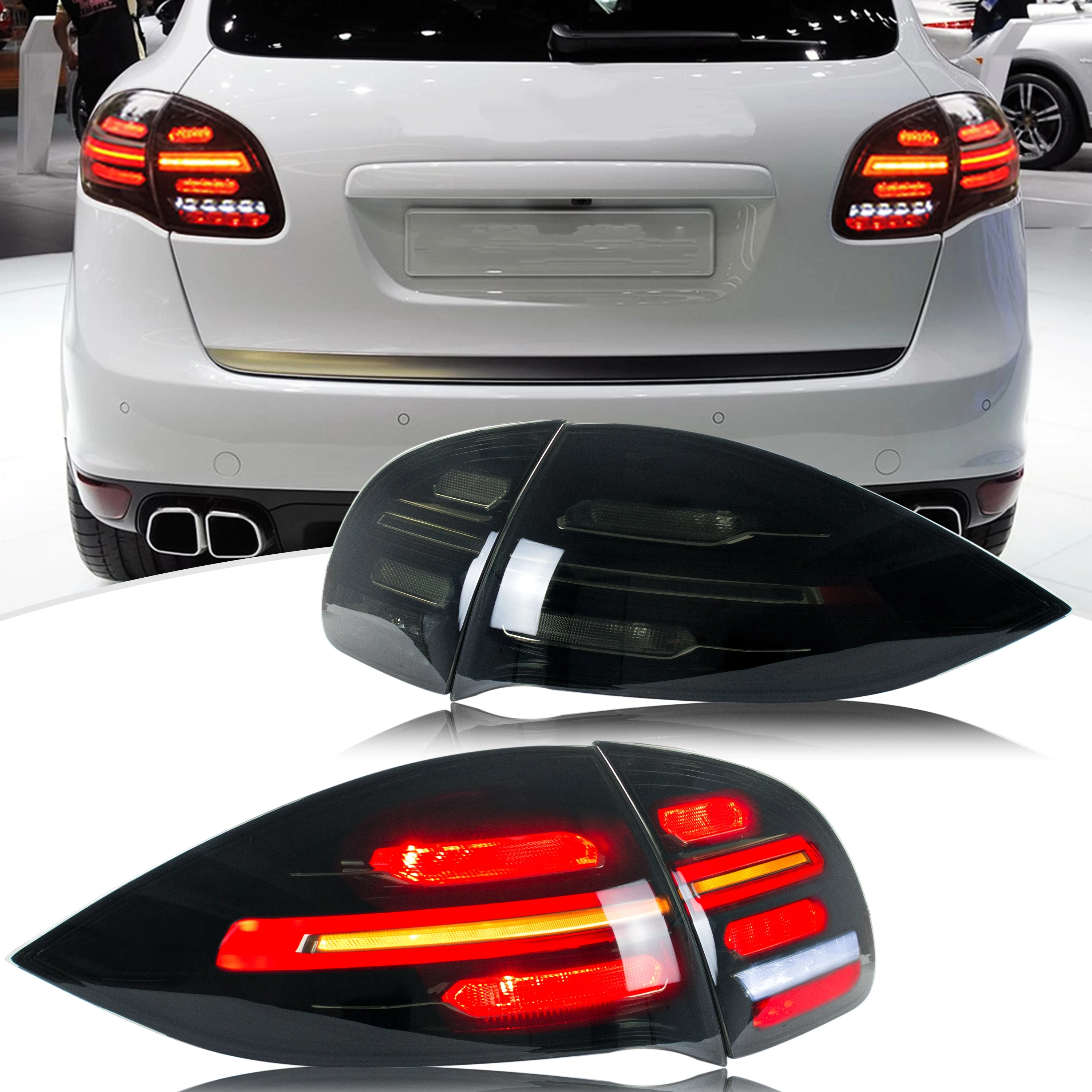 LED Tail Lights for Porsche Cayenne 2011-2014 958 DRL Sequential Turn Signal