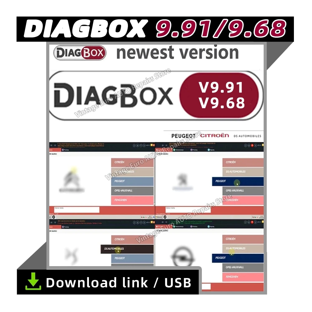 

2025 hot best tool Diagbox V9.96 V9.91 V9.68 V8.55 Full Update For Lexia3 PP2000 Diagbox 9.96 For CitroenPeogeot Diagnostic Tool