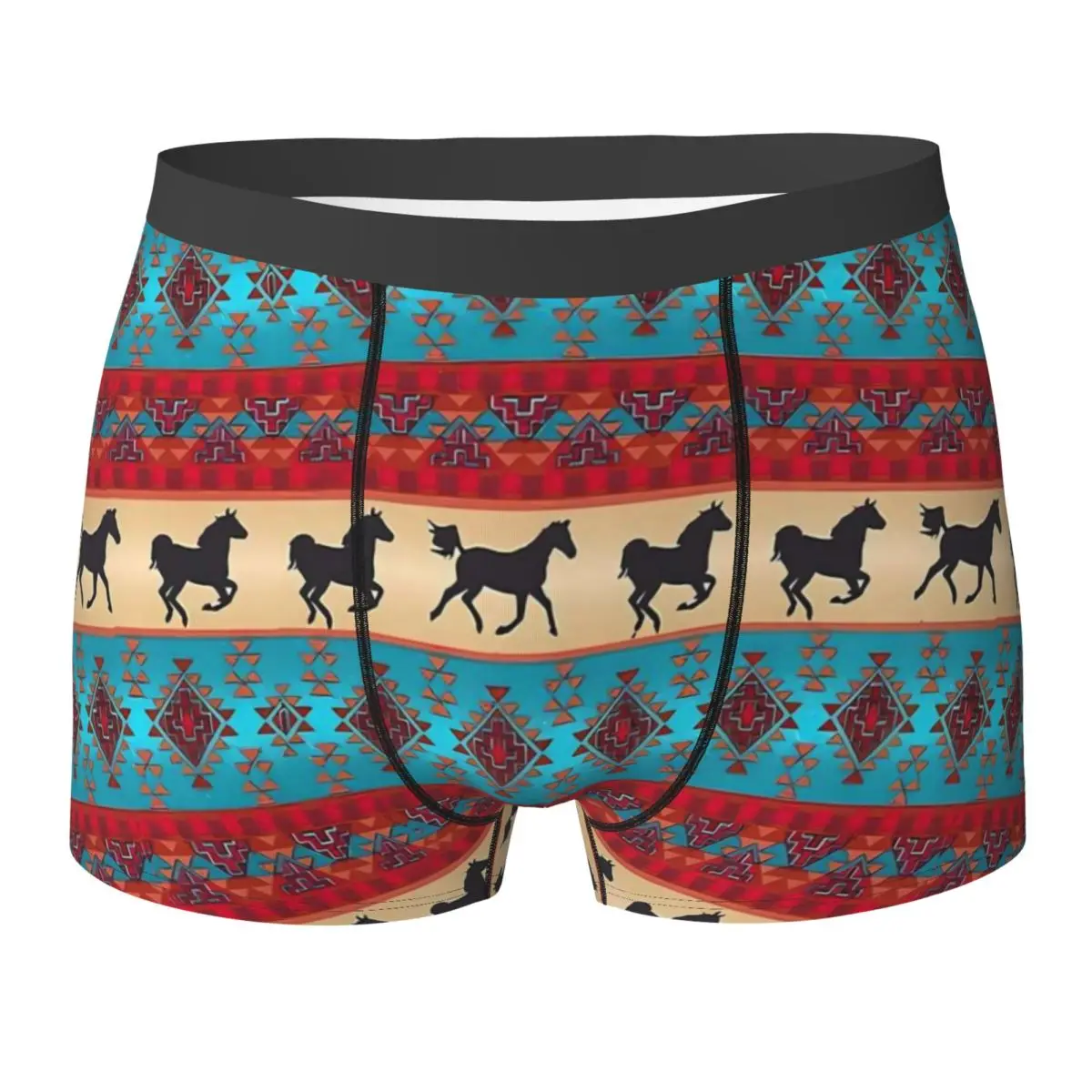 Tribal Horse Underwear Vintage Print Custom Boxer Shorts High Quality Men's Panties Classic Boxer Brief Gift