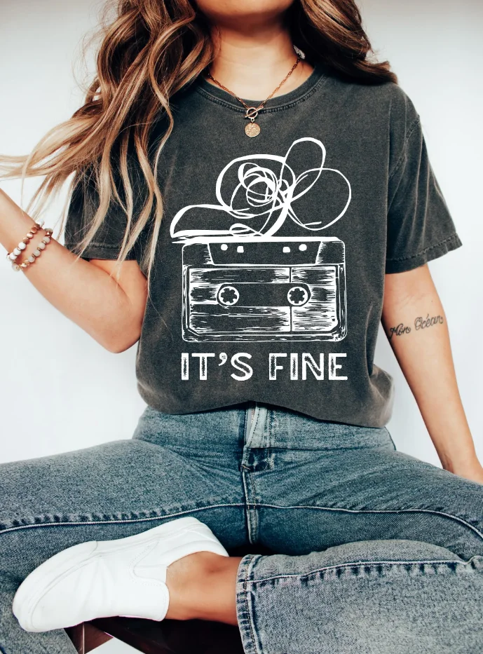 

Plus Size Summer Women's Retro Cassette Tape Print T-Shirt Cotton Breathable Stylish Versatile Street Style Oversized