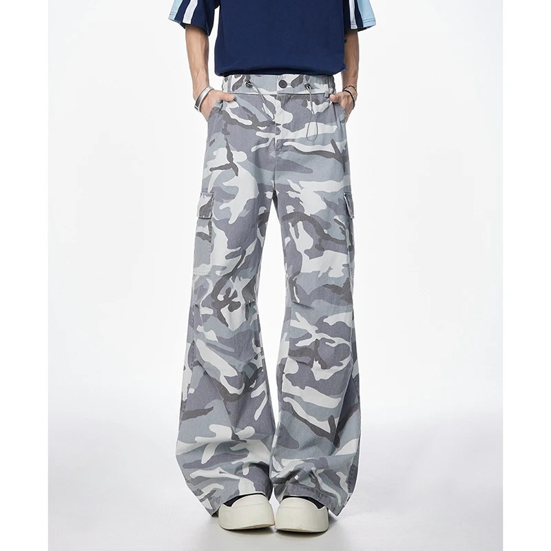 القطن الخالص تشغيل السراويل الطويلة الصيد السراويل الطويلة الرجال واسعة الساق التمويه السراويل الطويلة بسيطة عادية تسلق الجبال السراويل المستقيمة