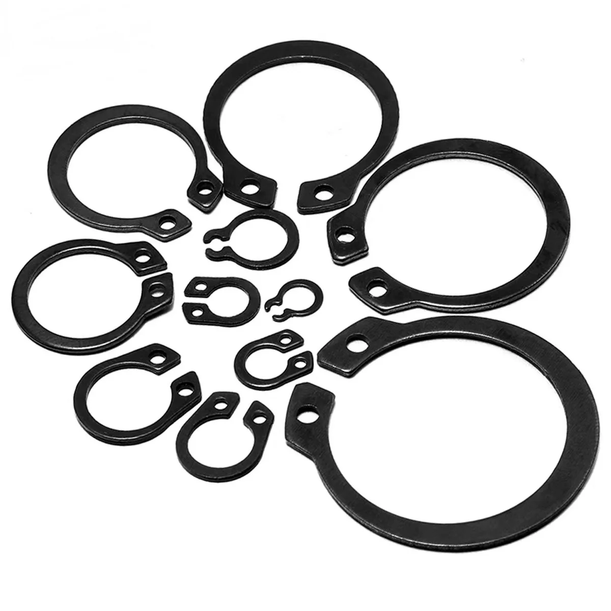 50/100/250PCS 65 Manganese Steel M3-M30 Steel Circlip For Shaft Black C Type Outer Retaining Ring Snap Buckle Elastic Clamp