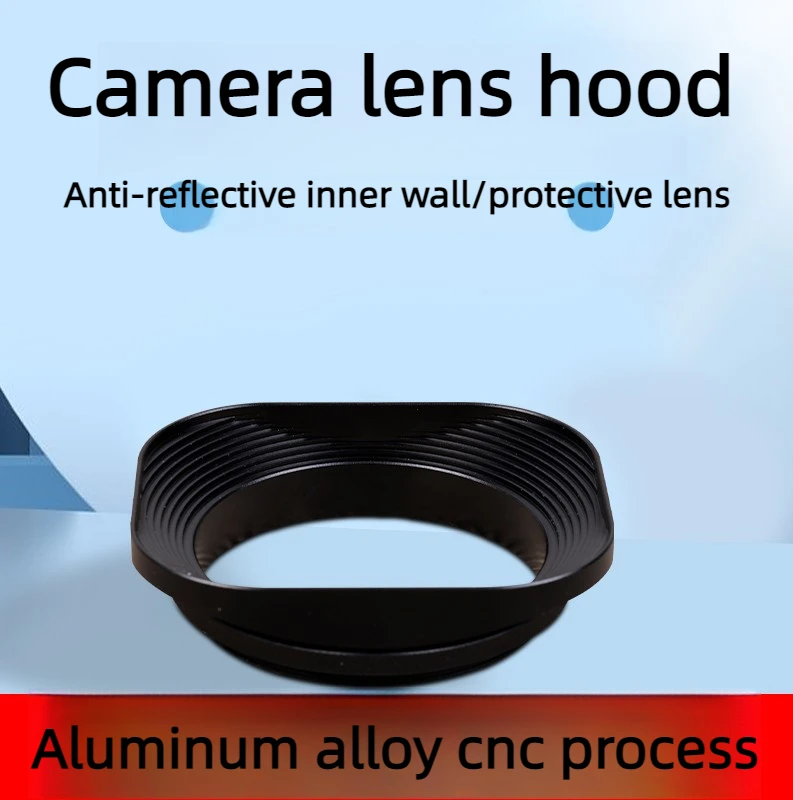 Metal Square Camera Lens Hood Compatible for Nikon16-50 Canon Sony Fuji15-45/35f2 Universal Photography Accessory 52/43/46/39mm