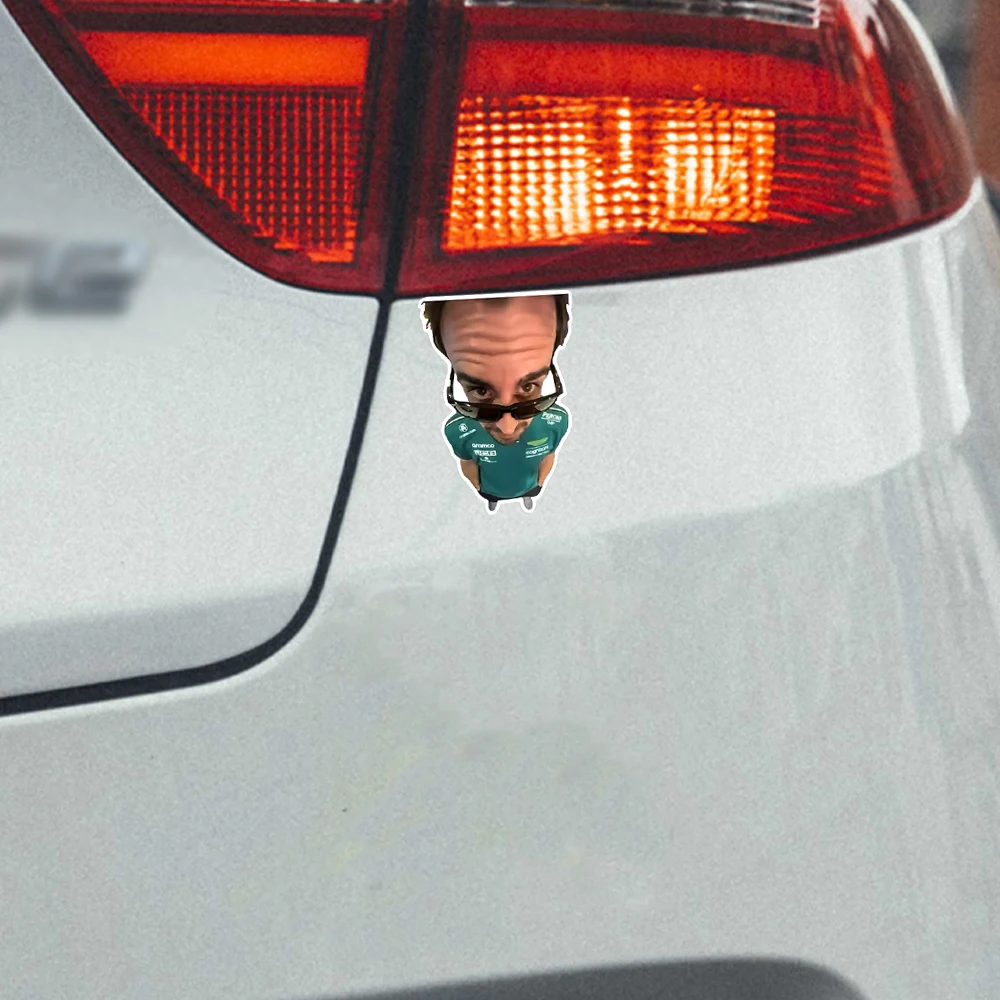 فرناندو ألونسو التصيد راسل ميمي لملصقات السيارات والدراجات النارية، وملصقات الكمبيوتر المحمول، والملصقات العاكسة الفنية #3