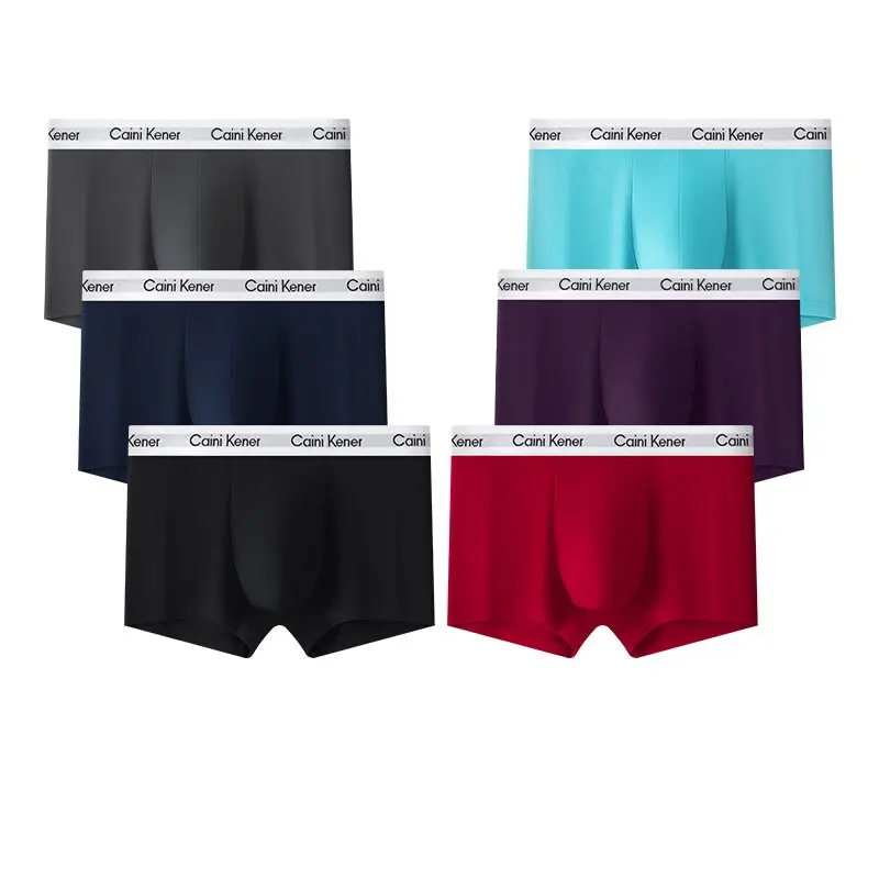 6Pcs/Lot New Men\'s Underwear Solid Color Sexy Boxer Men Breathable Boxer Shorts Lift The Hips Soft Comfortable Men Brand Shorts