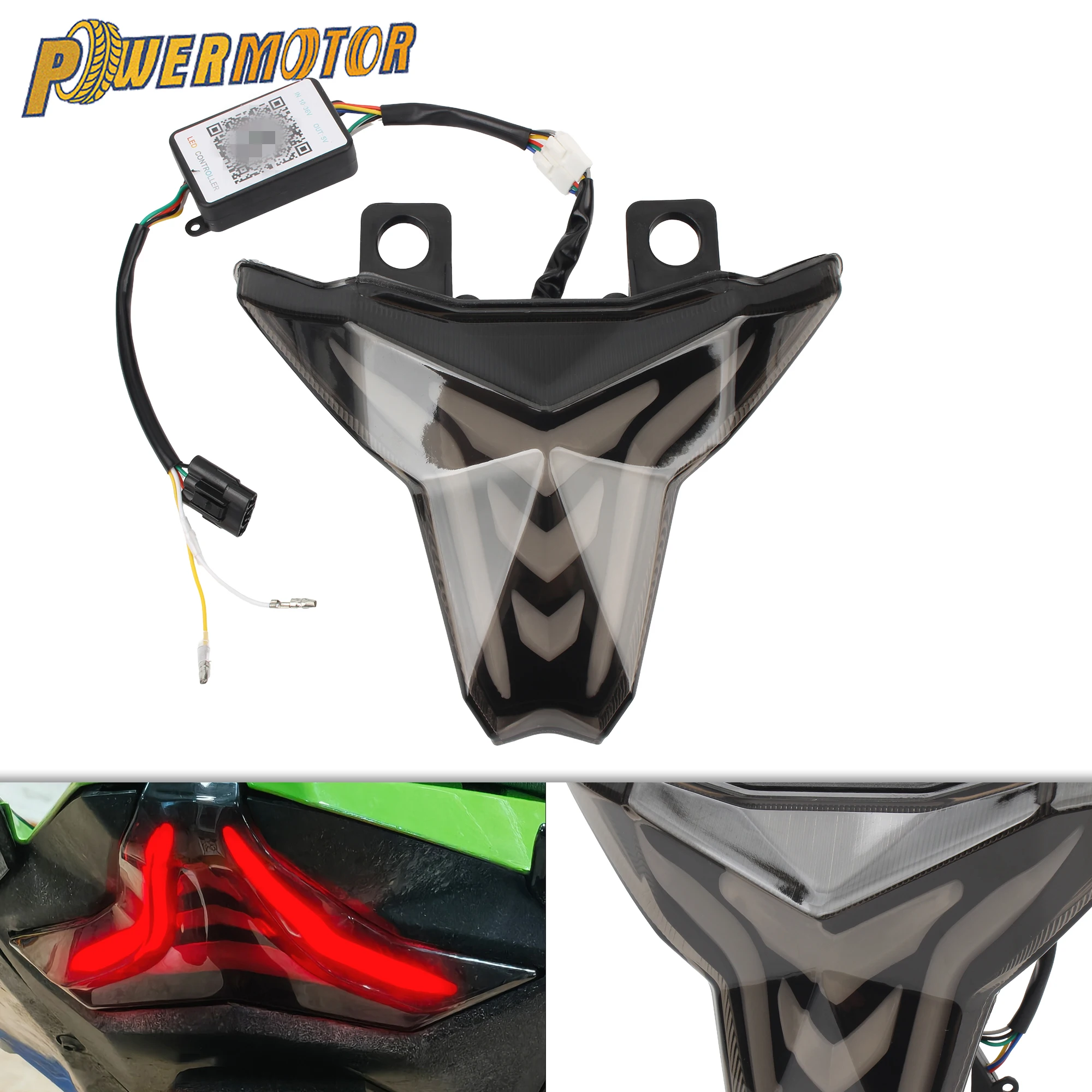 

For KAWASAKI Z1000 Motorcycle Programmable Tail Light Turn Signal Ninja 400 Z400 ZX-6R ZX-10R Flash Flowing Taillight Integrated