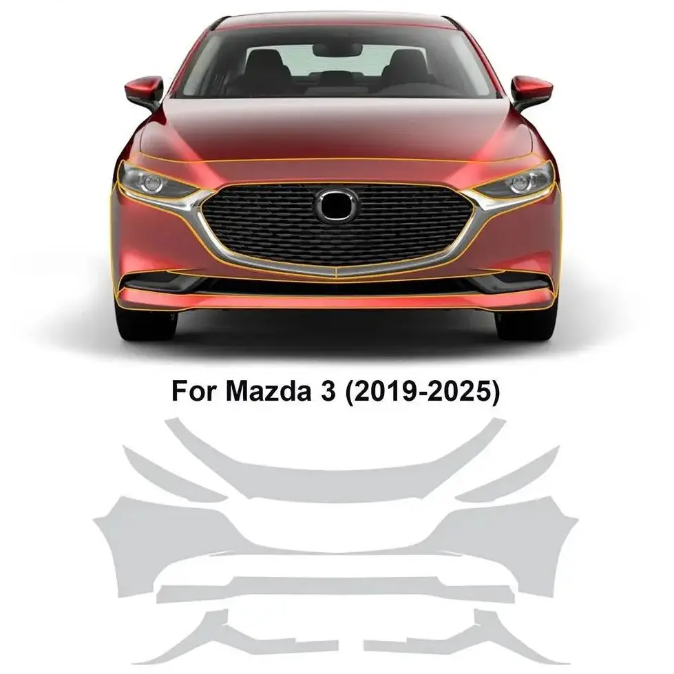 

8.5Mil TPU Bumper Paint Protection Film For Mazda 3 2019-2025 Pre-cut PPF Matte And Clear Bra Car Body Anti-Scratch Resistant