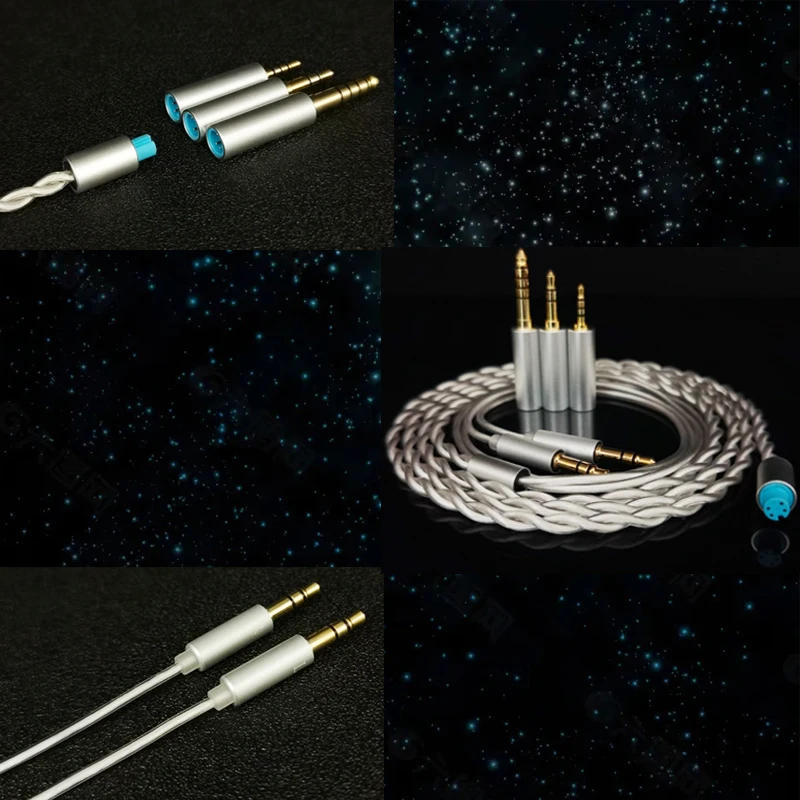 Fit HIFIMAN Fiio  3 in 1 Plugs OCC 6N Crystal OCC Headphone Cable Balanced Cord For  SUNDARA ANANDA HE4XX HE-400i K7