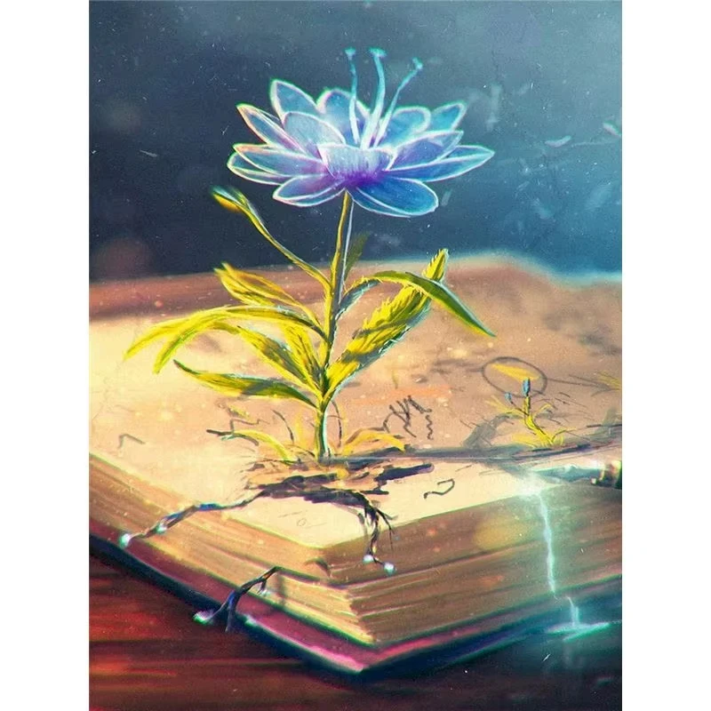 A Blue Flower Magic Book 500/1000/1200/2000 PCS Jigsaw Puzzles Family Activity Games for Gameroom Bedroom Gifts Home Decor