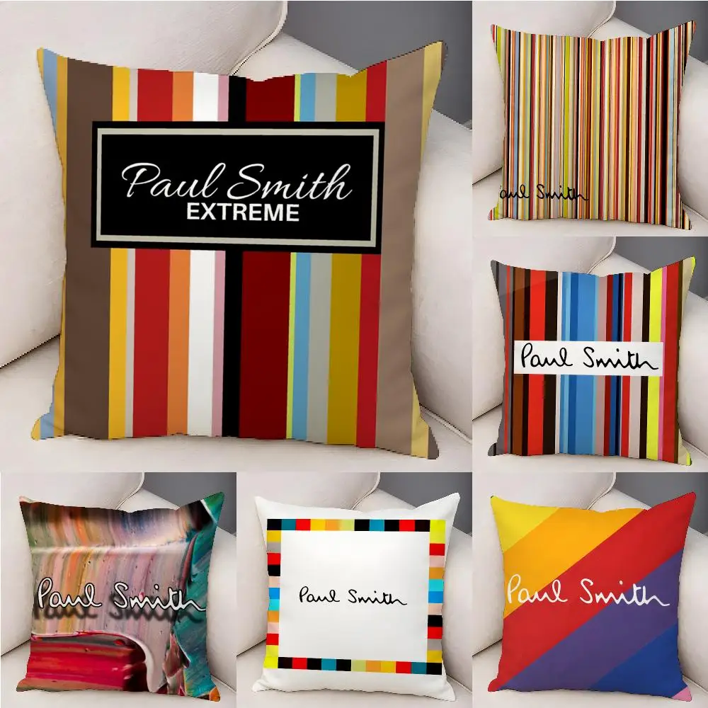Art Logo P-Paul S-SmithS Cushion Cover Plush Decorative Pillow Case With Hidden Zipper Fashion Room Decor For Home
