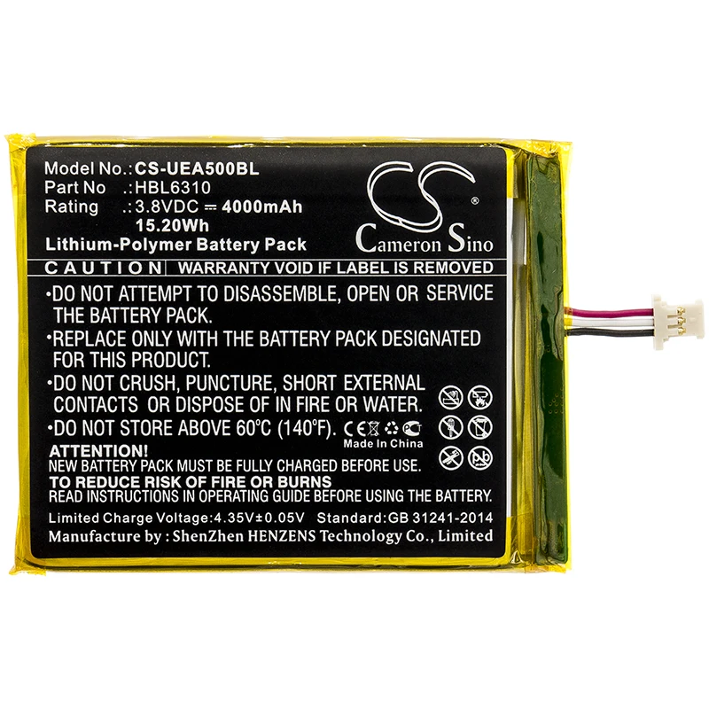 Cameron Sino 3650mAh Battery For Unitech EA500  EA502  EA506  EA508   Urovo i6310  i6310i  i6310B  i6310C  i6310M7 HBL6310