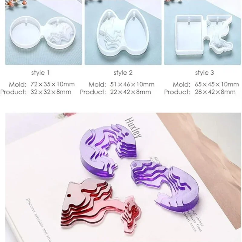 3Pcs Ocean Resin Molds Island Silicone Molds Jewelry Molds for Epoxy Resin Pendents Necklace with Holes, DIY Resin Pour Crafts S