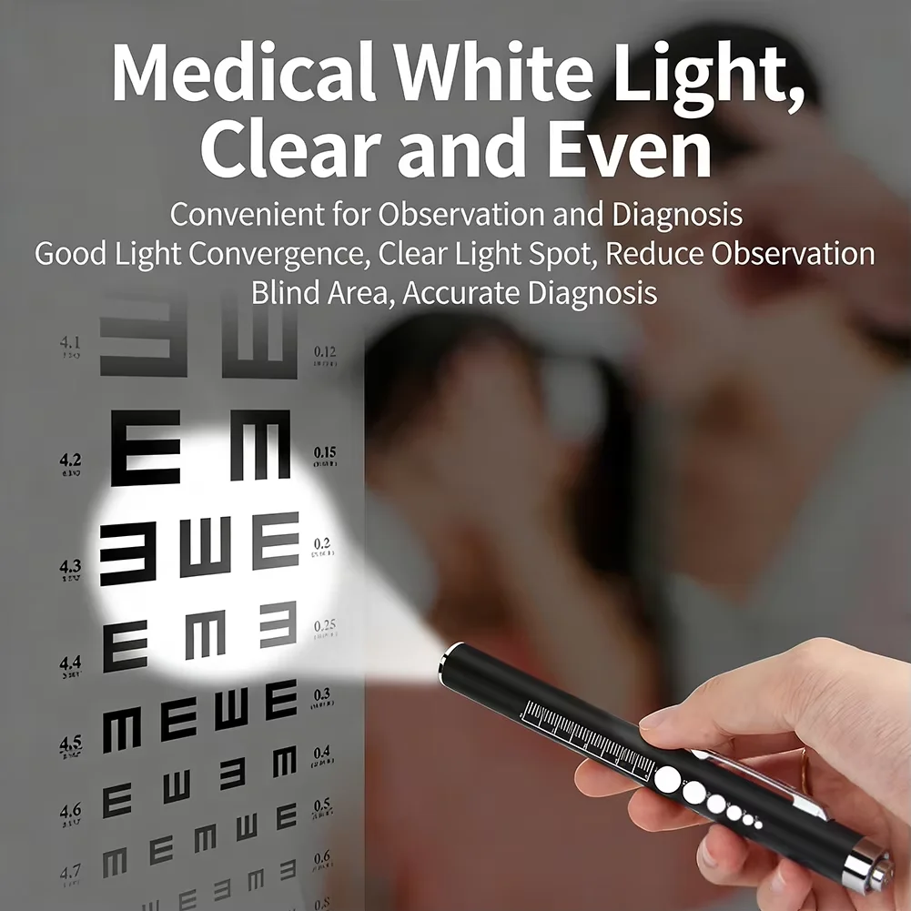 Rechargeable Pen Light for Nurses and Doctors LED Medical Penlight with USB Charging Dual Light Modes for Medical Reading