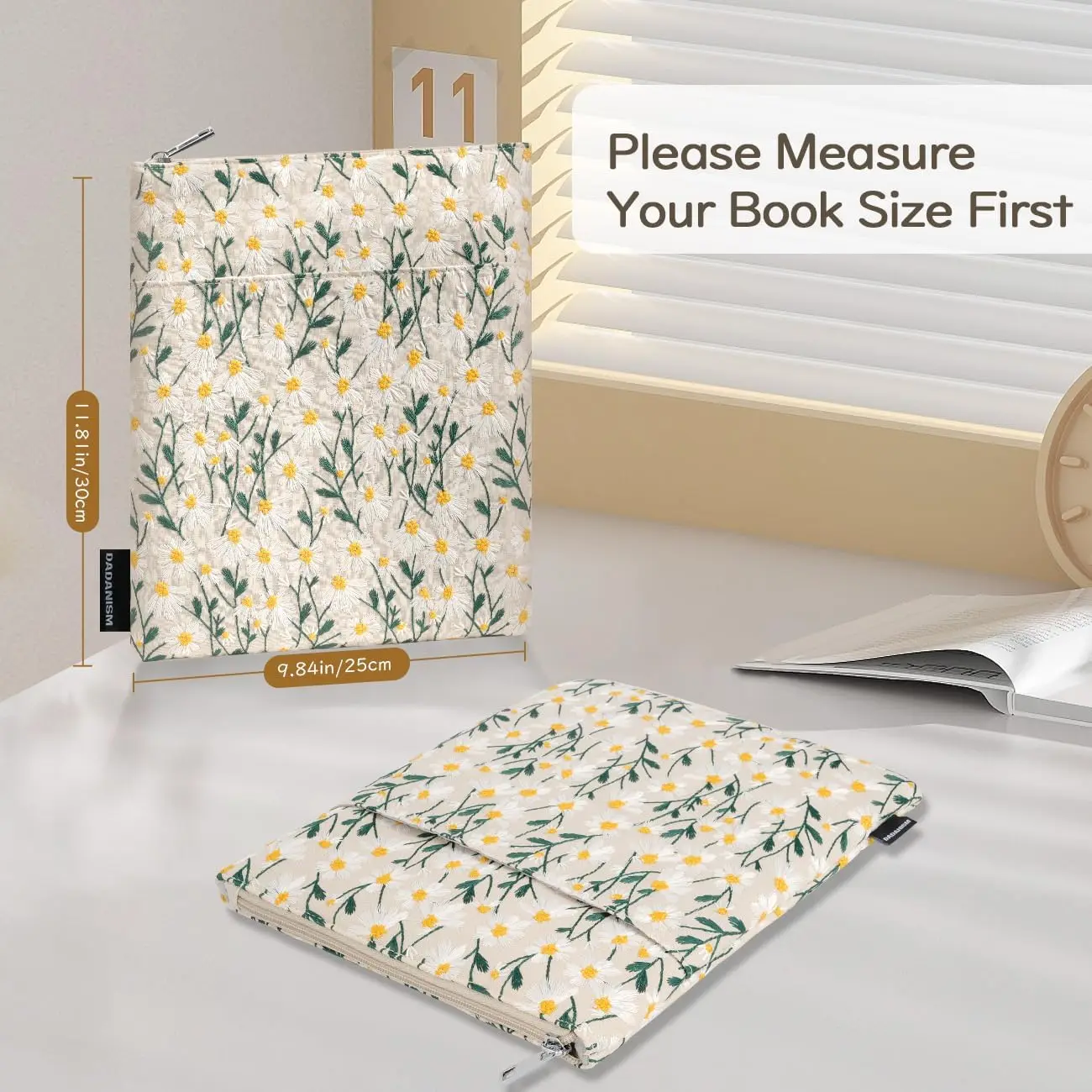 9-11 Inch Embroidered Daisy Padded Carrying Case Protective Tablet Sleeve for iPad A16 11th Gen 11
