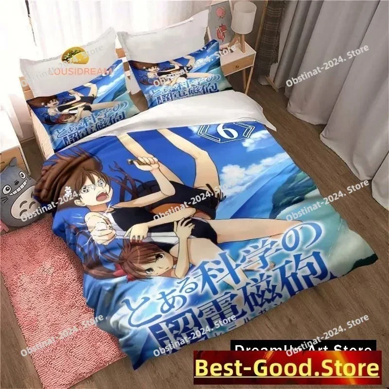 3D A Certain Scientific Railgun Sheets Bedding Set Printed single Comforter Duvet Cover Pillow Case 3 Pieces Set Kids Adult Size
