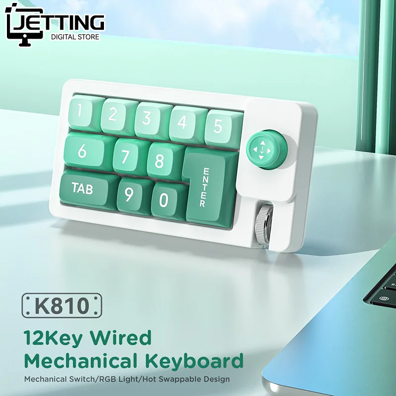 K810 Mini Mechanical Keyboard Wired Keypad 12 Keys Customized Keypad RGB Numeric Keypads Gaming Computer Accessories Gifts