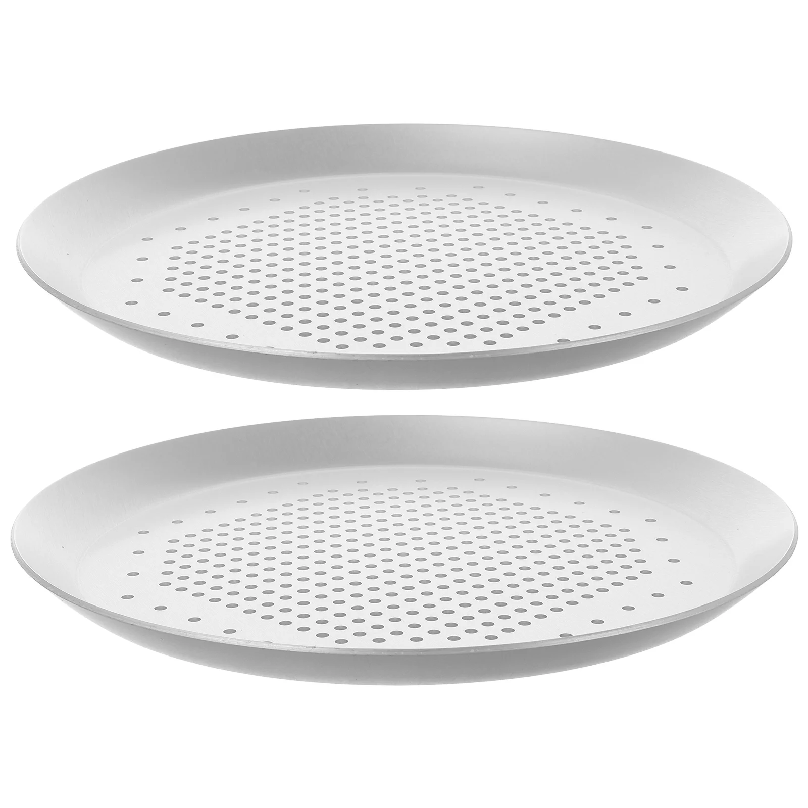 

2 Pcs Pizza Pan Oven Baking Tray Commercial Mold Plate Mold/cake Large Silver Our House