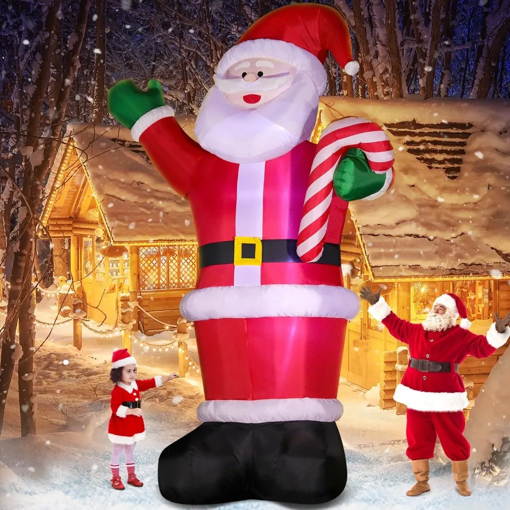 

14 FT Huge Christmas Inflatable Outdoor Decoration Santa Claus, LED Lights Holiday Blow Up Yard Decoration for Holiday Party