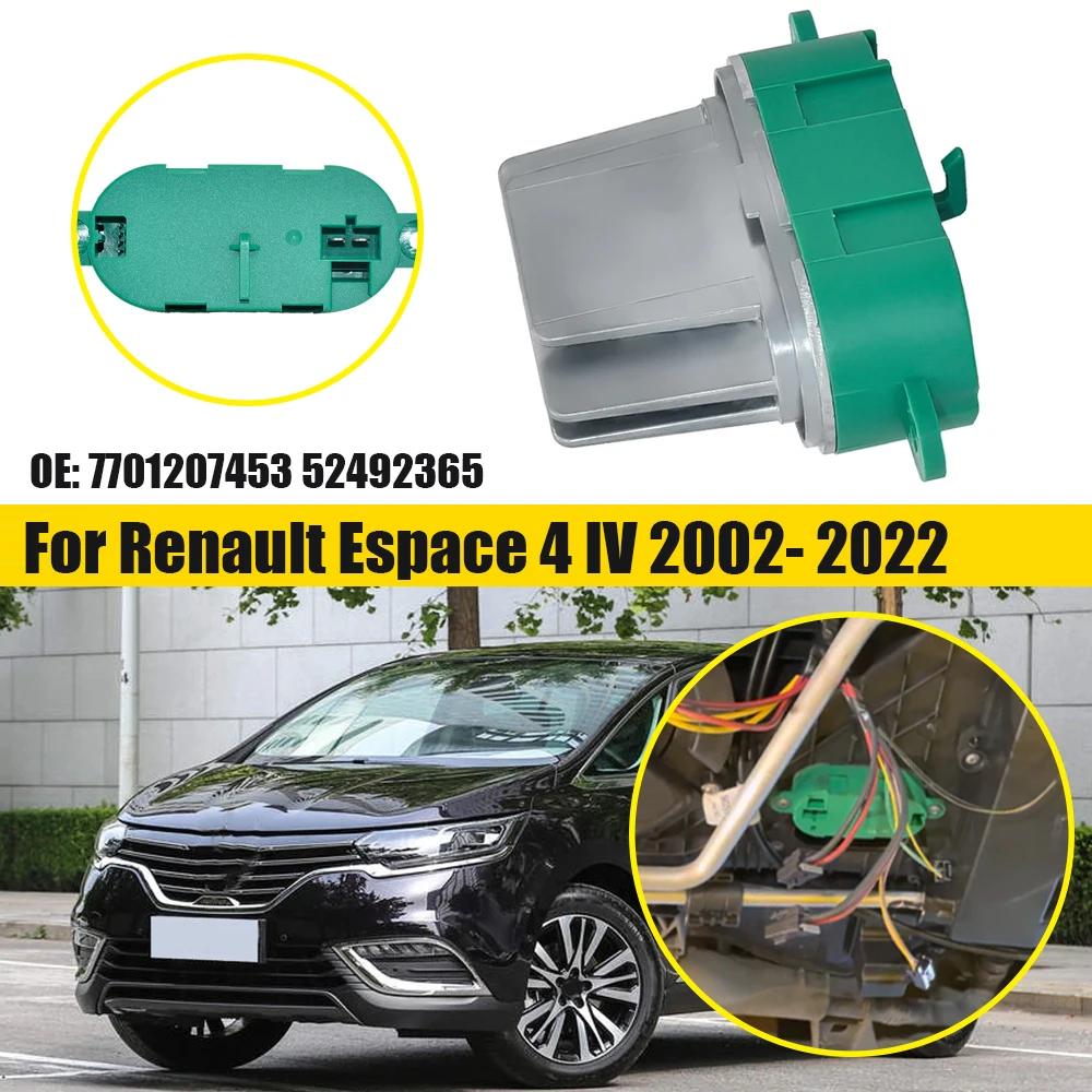 

Резистор двигателя вентилятора отопителя автомобиля, оборудование для управления скоростью вентилятора для Renault Espace 4 IV 2002-2022 7701207453 52492365 77012-07453