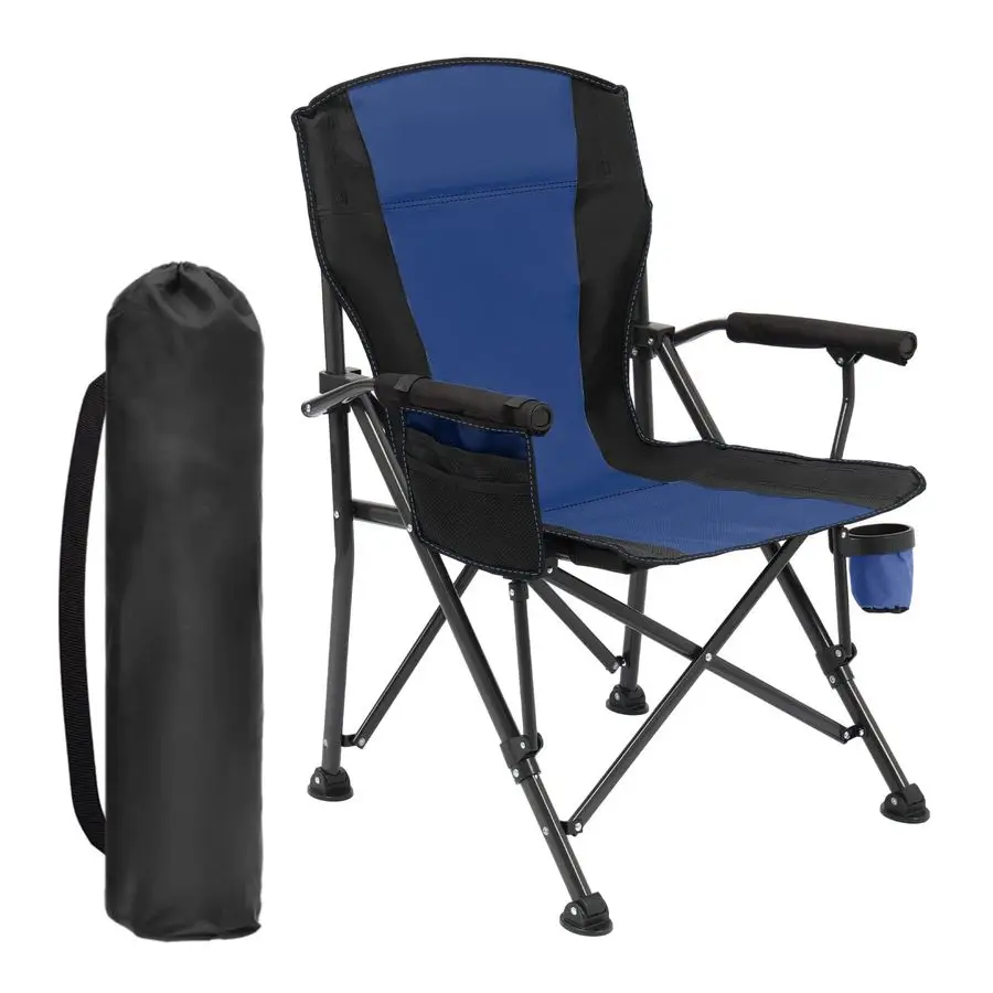 

Folding Camping Chair for Adults, Supports 450 LBS Camping Chairs, Heavy Duty Camping Chair with Side Pockets, Foldable Outdoor