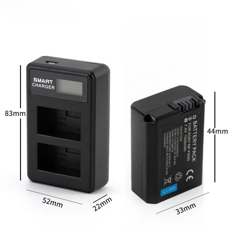 

1500mAh Battery For Sony NP FW50 Battery+LED USB Dual Charger for Sony A6000 A6400 A6300 A6500 A7 A7II A7RII A7SII A7S A7S2 A7R