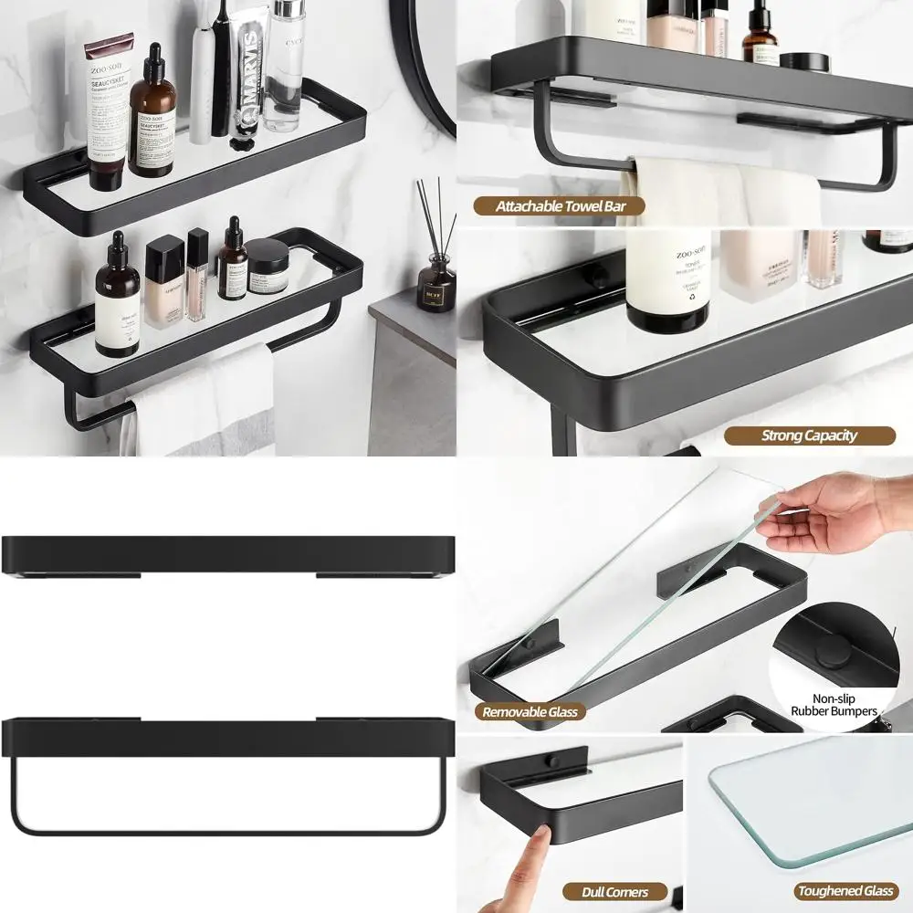 

Полки для ванной комнаты volpone, настенная стеклянная полка для ванной комнаты, плавающая полка, полка из закаленного стекла, 2-х ярусная настенная полка для ванной комнаты