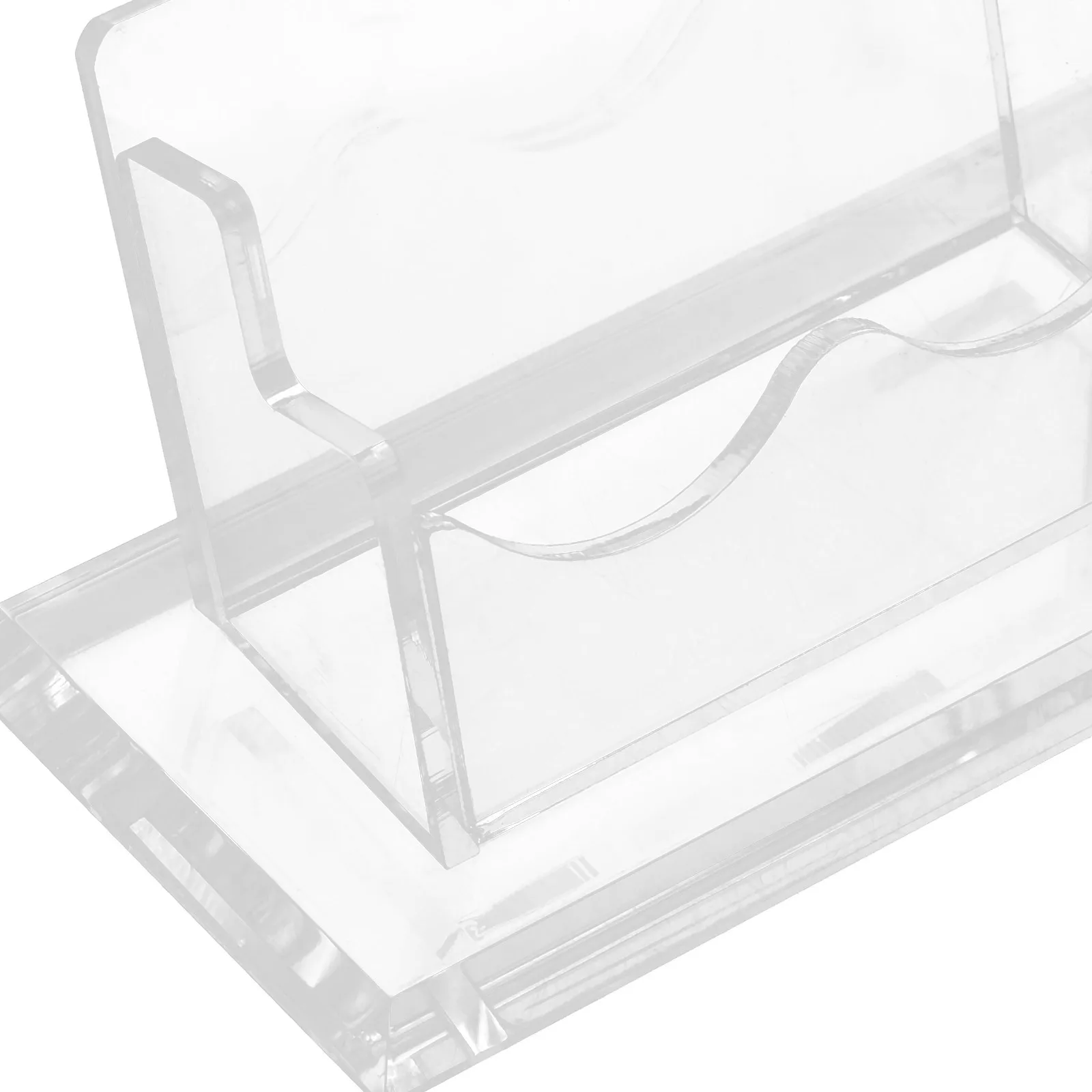 Business Card Box Pen Holder Transparent Acrylic Desk Organizer For Office Cards Storage Display Minimalist Modern Design