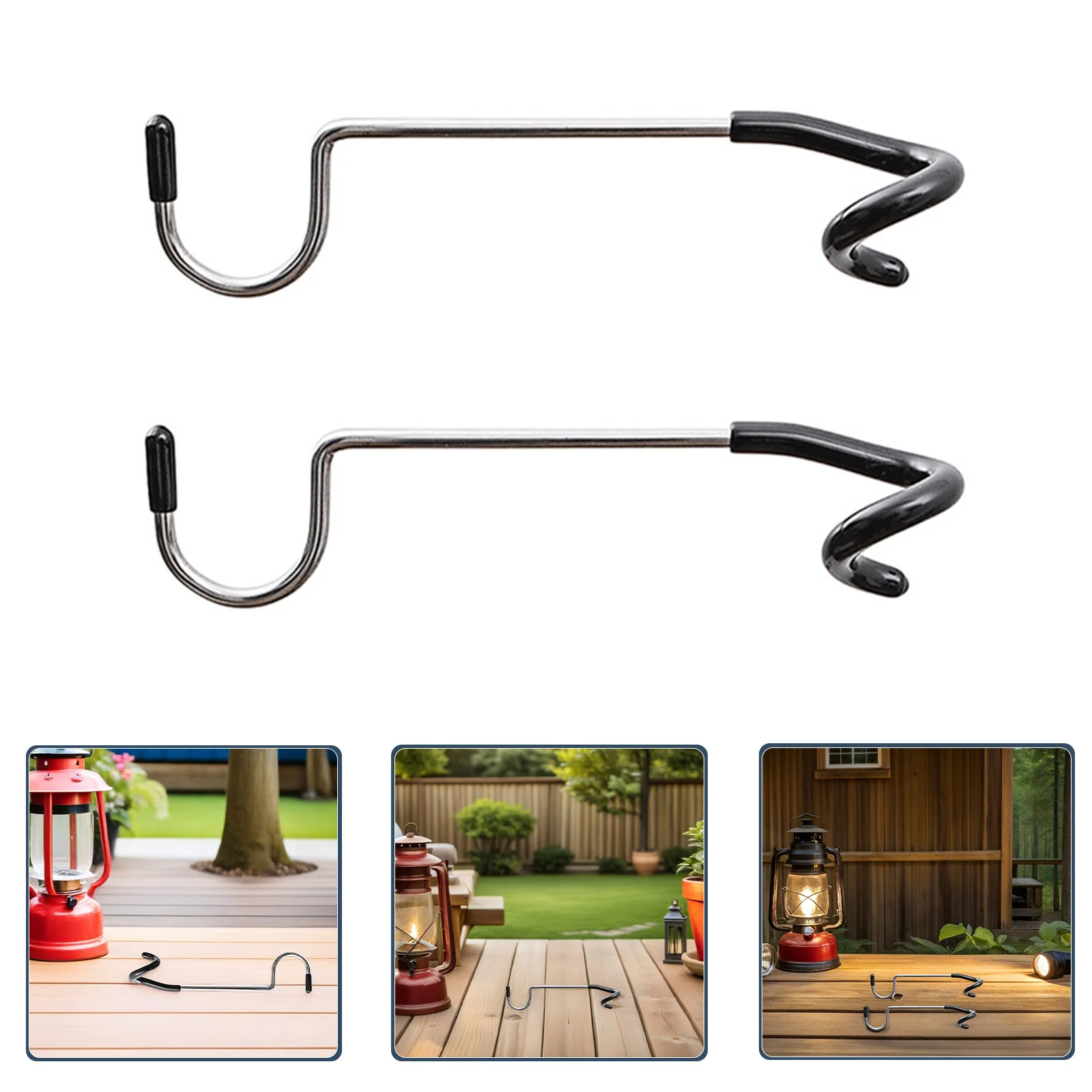 

4Pcs Stainless Steel Camping Hooks Rubber Sleeve Easy Install Tent Lamp Hangers Outdoor Light Pole Hooks Camping Gear