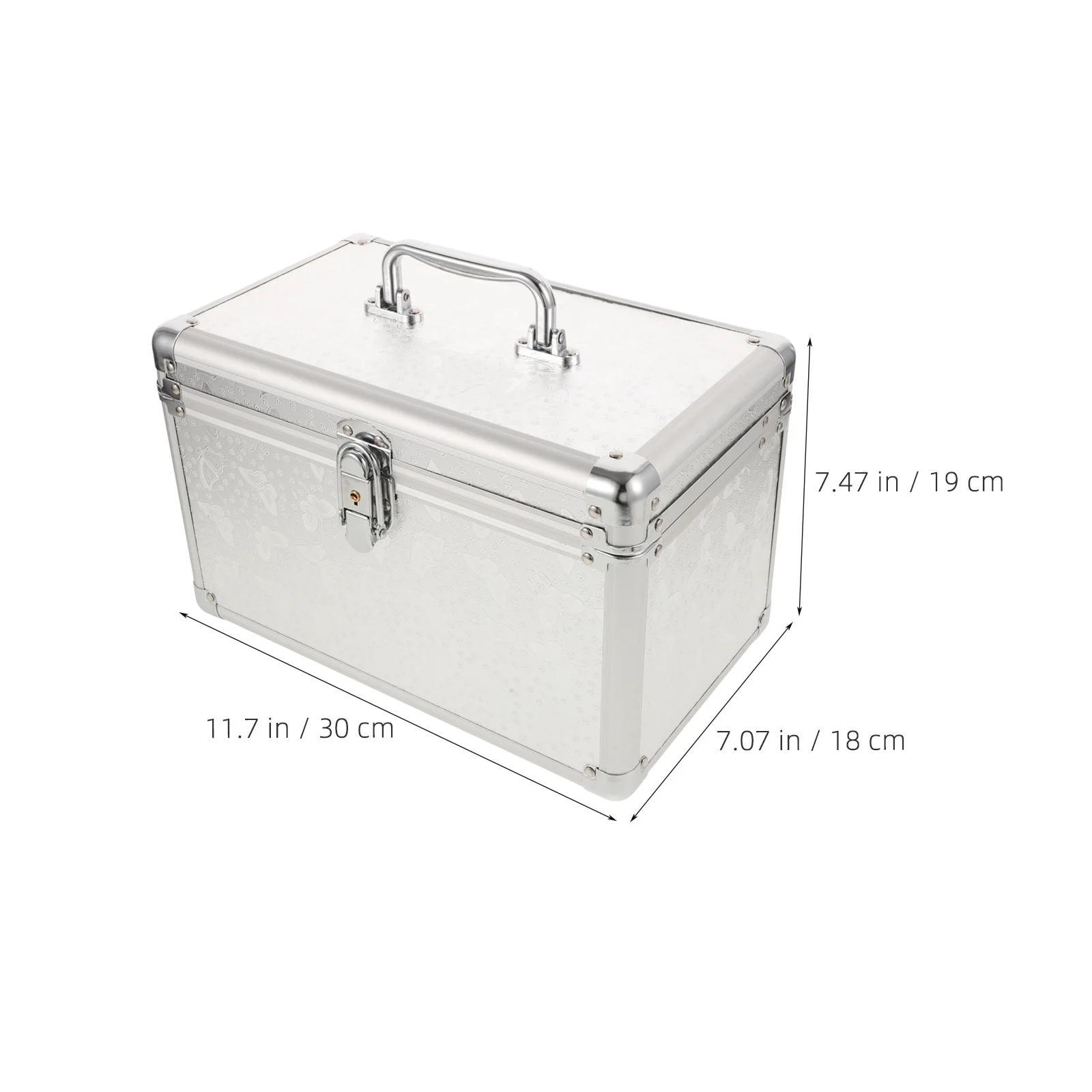 صندوق تخزين أدوات من سبائك الألومنيوم المتين مع مقبض صندوق أدوات صغير محمول للاستخدام الخارجي وحقيبة حمل ملحقات متينة #5