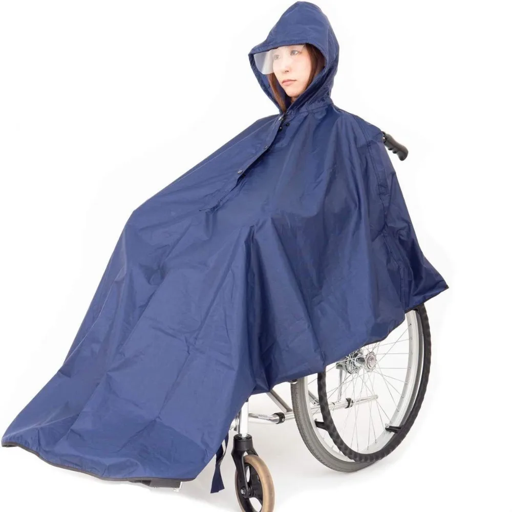 

Reusable Wheelchair Elderly Rain Poncho Reflective Strip Lightweight Wind Proof Cape Waterproof Tear-resistant