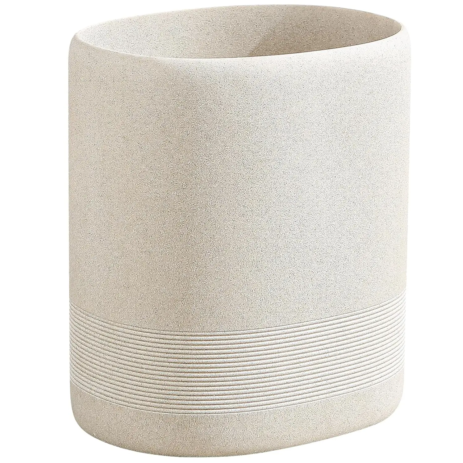 

Trash Can, 1.6 Gal Bathroom Trash Can, Simple Oval Stone Look Garbage Bin, Decorative Waste Basket for Kitchen Office,