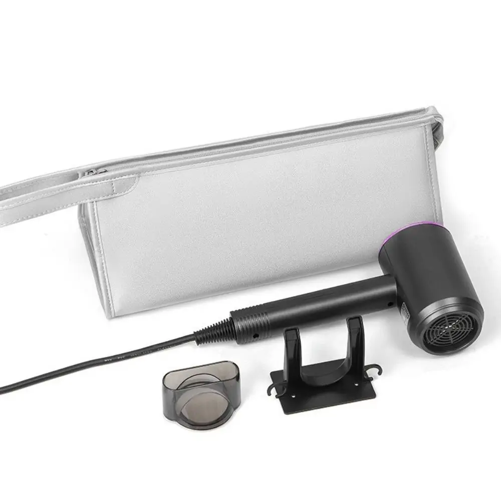 

PU Leather Hair Dryer Storage Bag Large Capacity Waterproof Travel Storage Bag Dustproof Durable Make Up Bag Hair Styling Tools