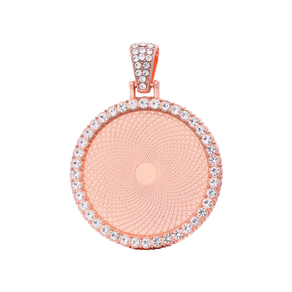 10 قطعة/الحقيبة 30 مللي متر الجولة التسامي الفراغات قلادة الحافة الصواني سحر مخصص صورة الذاكرة قلادة قلادة